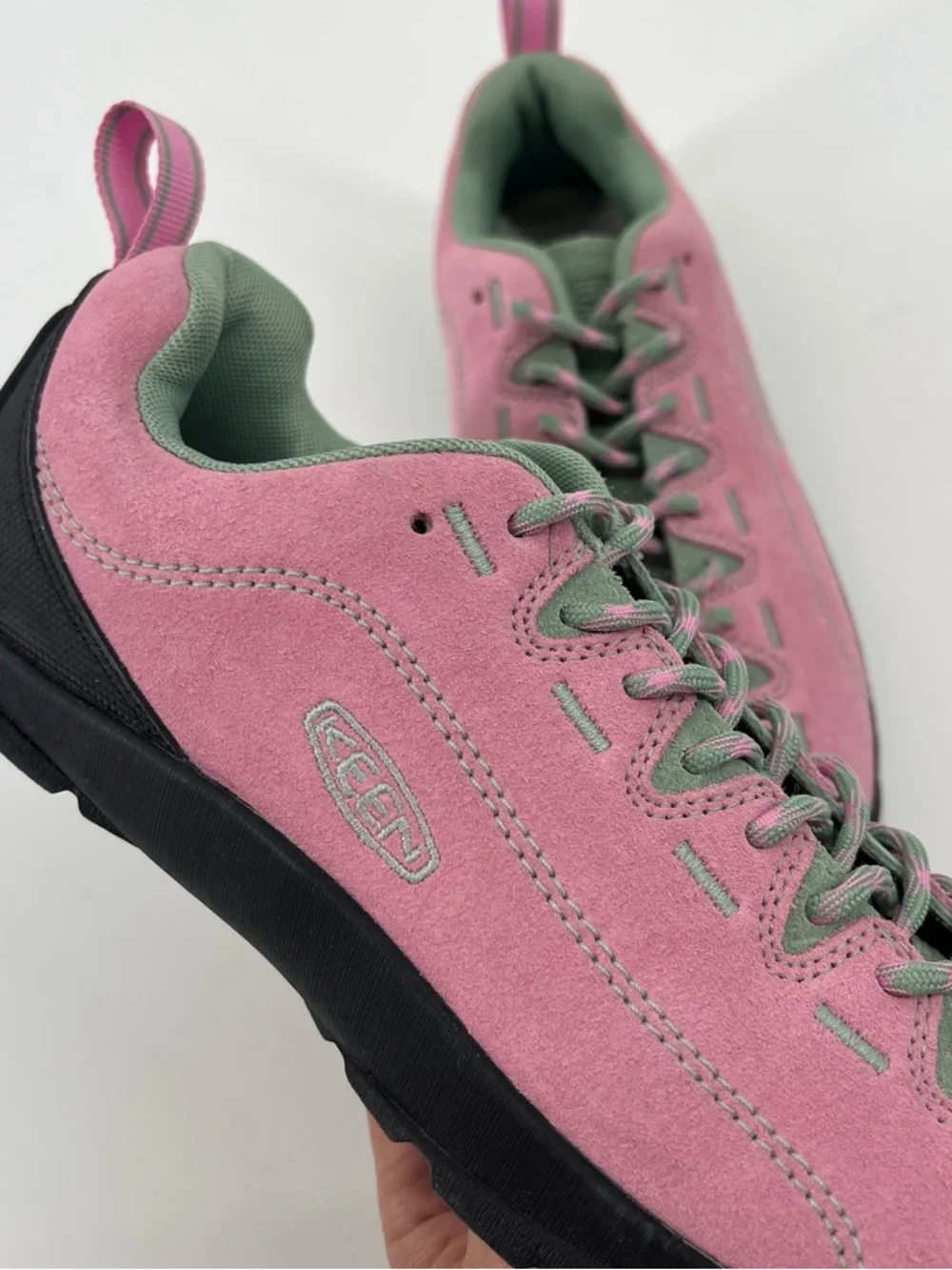 Keen Jasper Women's Pink and Blue Suede Lace-Up Hiking Streetwear Sneakers 9 - Picture 4 of 8